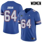 Women's Florida Gators #64 Tyler Jordan NCAA Jordan Brand Royal Authentic Stitched College Football Jersey BEP1862SG